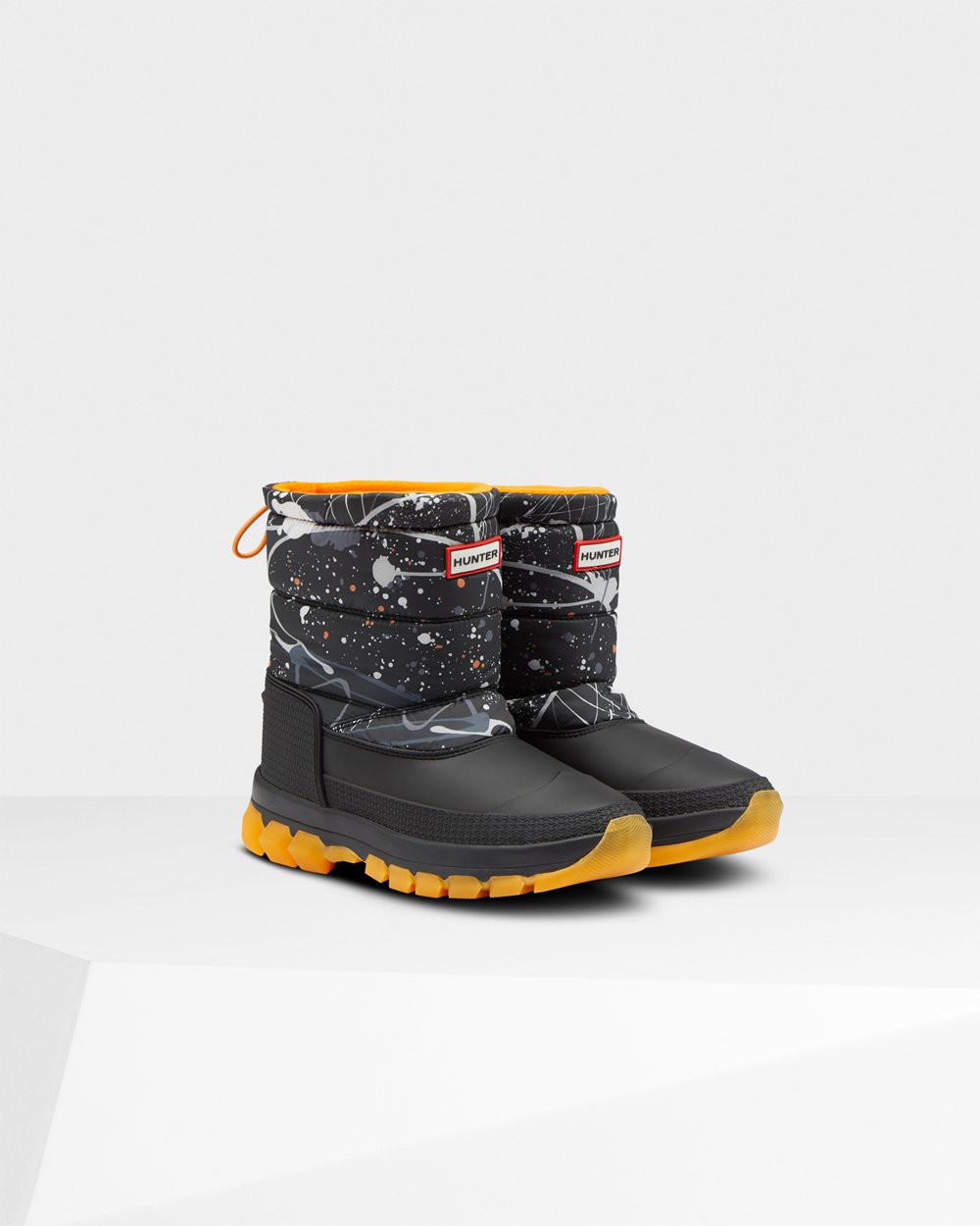 Snow Boots Dames - Hunter Original Printed Insulated Short - Grijs Zwart - 42GSRTABI